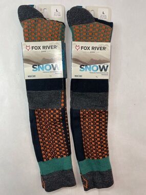 Fox River Socks 2-PACK Lightweight SNOW Thermolite Wick Dry Wool Sz Large NWT